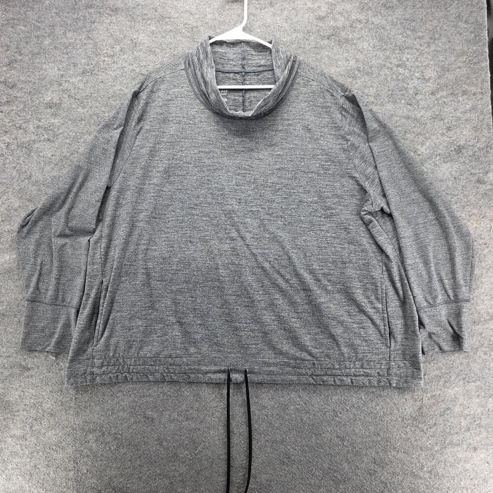 Nike Sweatshirt Womens 3X Gray Pullover Cowl Neck Dri-FIT Tagless CJ7761-010